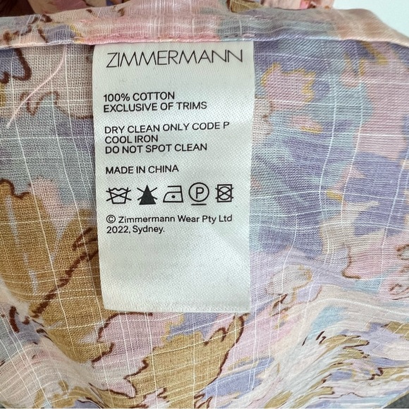 ZIMMERMANN Floral Print Cutout Strapless Tiered Midi Dress in Purple Floral - Picture 12 of 13